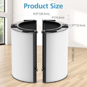 2 Pack Combi 360°Glass HEPA+Activated Carbon Filter For Dyson TP09 TP07 TP06 TP04 TP10 TP4A TP7A HP04 HP06 HP07 HP09 HP10 HP4A HP7A PH01 PH02 PH03 PH04 PH3A DP04 Air Purifier, #965432-01 - Image 9