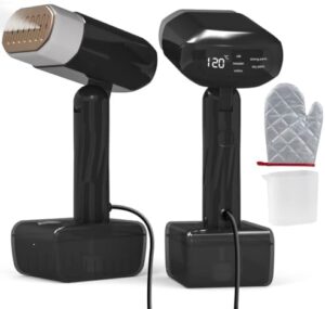 2-in-1 Steam Iron & Garment Steamer, Foldable & Removable Clothes Iron Steamer Handheld with 330mL Tank, 5-Mode LED Display Dry & Steam Ironing, Professional Wrinkle Remover for All Fabrics