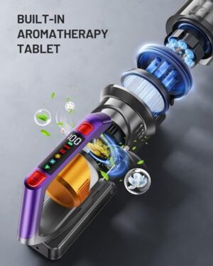 Cordless Vacuum Cleaner, 550W/45KPA Self-Standing Vacuum Cleaners for Home, Max 60Mins Anti-Tangle Stick Vacuum with Aromatherapy, Dual-Handheld Lightweight Vacuum for Pet Hair, Carpets, Hardwood - Image 6