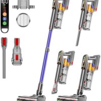 Cordless Vacuum Cleaner, 550W 45KPA 60 Mins Vacuum Cleaners for Home, Stick Vacuum with 1.8L Large Dust Cup, Wall Mount Charging, Anti-Tangle Wireless, Green Light for Pet Hair, Carpets, Hardwood