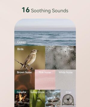 Portable Sound Machine - Travel White Noise Machine for Adults & Baby, 16 Relaxing Sounds, Timer & Rechargeable, Mini for Office, Hotel, Home (Wood) - Image 5