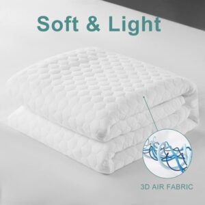 Premium 100% Waterproof Mattress Protector,Cooling Twin Mattress Pad Cover for College Dorm Breathable 4D Air Fabric,8-21" Extra Deep Pocket,Noiseless Vinyl-Free Washable (Beehive,Twin 39"x75") - Image 8