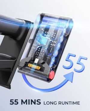 Cordless Vacuum Cleaner, 450W/40KPA 55 Mins Stick Vacuum Cleaner with LED Touch Display, Lightweight Handheld Vacuum Cleaners for Home, Carpet, Pet Hair and Hardwood Floors - Image 3