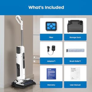 ECOWELL Wet Dry Vacuum Cleaner Cordless Vacuum Mop Wash All in One, Self-Cleaning 0.1'' Dual-Sided Edge Cleaning, 8.2 lbs Lightweight Floor Vacuum for Hard Floors - Image 7
