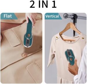 Portable Handheld Steamer Iron for Clothes – 1000W Fast Heat-up, Travel Garment Steamer & Iron 2-in-1, Compact Wrinkle Remover for All Fabrics, Mini Steamer for Home & Travel (Green) - Image 4