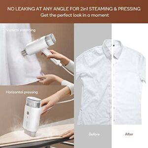 Newbealer Steamer for Clothes, 1200W Travel Steamer with Horizontal & Vertical Steaming, 2 Steam Levels, Dry Ironing, Foldable, 1.5lbs Lightly, 180ml Handheld Fabric Wrinkle Remover (120V Only) - Image 6