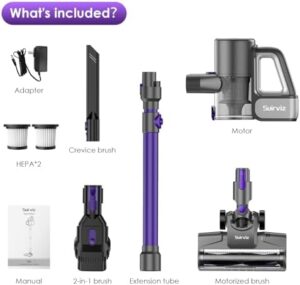 Cordless Vacuum Cleaner, 40KPA/35Mins, Green LED Light, Lightweight Stick Vacuum Self-Standing, Vacuum Cleaners for Home Handheld Vacuum for Pet Hair, Carpet, and Hard Floors, U8 - Image 9