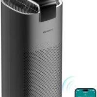 MORENTO Air Purifiers for Home Large Room Up to 2050 Ft² with PM 2.5 Air Quality Sensor, Smart WiFi and Sleep Mode, Hepa Filters Filter Airborne Particles, Handheld Home Air Purifier - Grey +1Pack