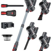 Cordless Vacuum Cleaner, 23KPA Powerful Suction, 35 Mins Runtime Vacuum Cleaners for Home, Stick Vacuum Self-Standing, Wall Mount Charging, 3 Mode Handheld Vacuum for Pet Hair/Carpet/Floor