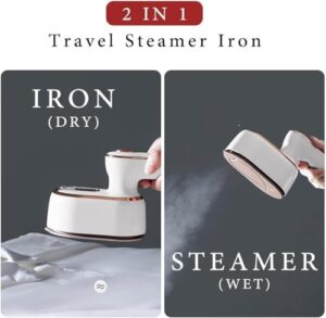Mini Steam Iron for Clothes, Travel Steamer for Clothes Portable Steamer Travel Iron, Micro Steam Iron Mini Handheld Steamer Support Dry And Wet Ironing for Home Travel (White), RTOOJK00 - Image 6