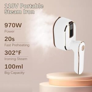 Mini Steam Iron for Clothes, Travel Steamer for Clothes Portable Steamer Travel Iron, Micro Steam Iron Mini Handheld Steamer Support Dry And Wet Ironing for Home Travel (White), RTOOJK00 - Image 3