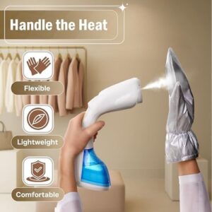 Garment Steamer Gloves for Steaming Clothes – Grey Steam Mitt Protects Against Heat – Flexible Hand Mitten for Steam Iron – Ironing Accessories – Waterproof Steamer Mitt Glove (1 Pair) - Image 3