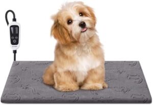 WOOMER Pet Heating Pad for Cats and Dogs, Includes Two Removable Covers, Heated Bed with Steel-Wrapped Cord, Waterproof and Chew-Resistant, 28”×18” Large Size for Larger Cats, Dogs and Rabbits