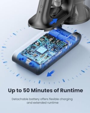 Proscenic Cordless Vacuum Cleaner, 45Kpa 50 Mins Runtime Lightweight Powerful Home Stick Vacuum Cleans with Green Light, Anti-Tangle Brush, LED Display for Floor, Pet Hair, Carpet, P13 - Image 6