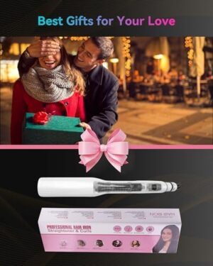 Hair Straightener, 1 Inch Steam Hair Straightener & Curling Iron 2-in-1,Fast Heat-Up, Negative Ion & Steam Hair Care,Professional Ceramic Double Voltage Straightener for Less Frizz Shinier - Image 9