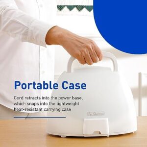 Panasonic Cordless Iron, Portable 360-Degree Freestyle Dry/Steam Iron with Precision Tips and Stainless Steel Soleplate, Anti-Calc and Anti-Drip, Power Base and Carrying/Storage - NI-QL1000A (Blue) - Image 6