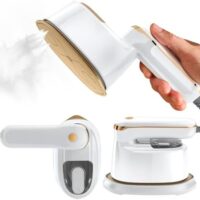 Mini Steam Iron, 2-IN-1 Handheld Travel Steam Iron,1100W & 15s Fast Heat Up, Portable Steamer Iron for Home & Gift, Travel