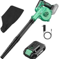 K I M O. Cordless Leaf Blower Vacuum Combo 4 IN 1, 3 Nozzles for Inflation & Compression,3 Modes & Variable Speed, 20000RPM 150MPH, 2000mAh Battery, Extended Tube, Mini Leaf Blowers for Lawn Care|Yard