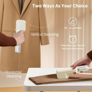 Travel Steamer for Clothes Portable Mini, Hand Held Steamer, Small Steam Iron for Clothes, 15s Fast Heat-up, Handheld Clothing Steam 800W for Garments, Fabric Wrinkle Remover for Home Travel, 120V - Image 3