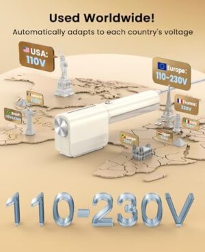 Jack ＆ Rose Dual Voltage Travel Portable Mini Steamer,110-230V,0.9Ib Light,9 * 2.6in Small Mini Travel Size,Steamer Iron 2 in 1,15s Heat-Up,Ceramic Heat Panel,For Global ＆ Europe Traveling - Image 2