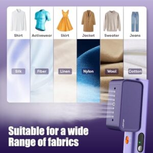 Steamer for Clothes, 100-240V Travel Steamer Portable Mini, 10s Fast Heat Up, 1000W Professional Garment Steam Iron, Clothes Handheld Wrinkles Remover, Strong Penetrating Steam, Global Travel (Purple) - Image 6