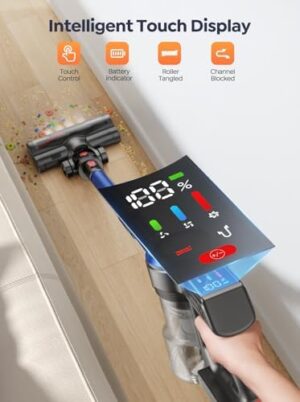 Cordless Vacuum Cleaner,450W 38Kpa 55 Mins Vacuum Cleaners for Home, Stick Vacuum Cordless with Rechargeable Wall Mount,Touch Display, Lightweight Vacuum Cleaners for Pet Hair/Carpet/Floor - Image 5