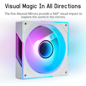 120mm RGB Case Fan, 4 Pin Control, Silent Infinity Mirror Fan (3, White, Reverse 120mm) - Image 6