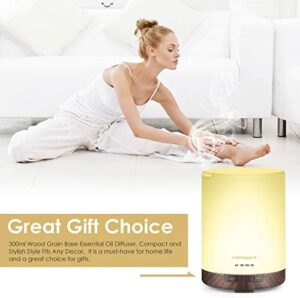 URPOWER 2nd Gen 300ml Aroma Essential Oil Diffuser Night Light Ultrasonic Air Cool Mist Humidifier with AUTO Shut Off and 6-7 Hours Continuous Diffusing and 4 Timer Settings for Home Office Yoga Spa - Image 4