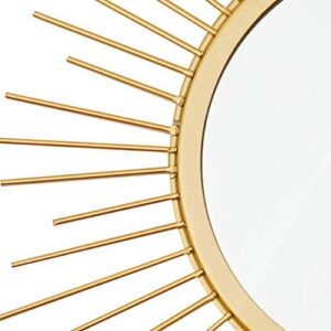 3 Pack Metal Mirrors for Wall Sunburst Wall Mirrors Home Décor Decorative Hanging Wall Art for Living Room Bedroom Entryway (Gold, Flower+Sunburst) - Image 2
