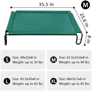 pettycare Elevated Outdoor Dog Bed - Dog Cots beds for Medium Dogs, Waterproof Raised Dog Bed Easy to Assemble, Cooling Elevated Dog Bed with Teslin Mesh, Durable, Non Slip, Up to 40 lbs,Green - Image 3