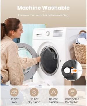 BOB AND BRAD Weighted Heating Pad for Back Pain Relief, 24" x34'' Electric Heated Wrap for Neck and Shoulder, 6 Heat Settings, Full Body Heating Pad, ETL Certified, FSA HSA Eligible - Image 9