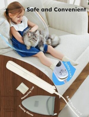 Travel Steam Iron, 180° Rotates to Clip, Hang, Flat Iron for Clothes, Curtains, 2025 LeakProof & Anti-Splash Tech, Fast De-Wrinkle, Crisp Crease, XL Tank, Easy Grip, Portable, Apt, Cruise, Dorm - Image 12