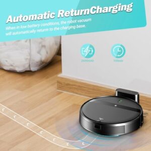 Robot Vacuum and Mop Combo, WiFi/Alexa/App Scheduling, Smart Robotic Vacuum Cleaner, Ultra-Slim & Quiet, Tangle-Free, Auto Recharge, Robot Vacuum Cleaner for Pet Hair/Carpet/Hard Floor - Image 6