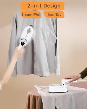 Travel Garment Steamer for Clothes, 1200W Steamer Iron for Clothes Travel Size Small Handheld Garment Steam Ironing Machine, Travel College Dorm Home Essentials - Image 2