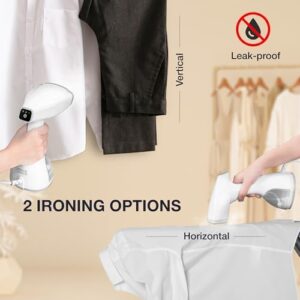 Portable steamer for clothes - 1500W & 10 oz incl. ironing glove & attachments I Clothing steamer handheld I Travel garment steamers Plancha a vapor para ropa Planchas de vaporizador Fabric - Image 4