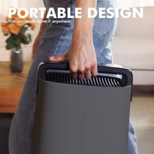 MORENTO Air Purifiers for Home Large Room Up to 2050 Ft² with PM 2.5 Air Quality Sensor, Smart WiFi and Sleep Mode, Hepa Filters Filter Airborne Particles, Handheld Home Air Purifier - Grey +1Pack - Image 8
