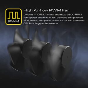 GAMDIAS BOREAS M1-610 Computer CPU Air Cooler, High Airflow 2600RPM PWM Fan, Performance 6 Copper Heatpipes w/ Direct Contact Technology, MB Sync ARGB, for Intel LGA1851/1700/115x & AMD AM5/AM4, Black - Image 6