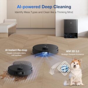 ECOVACS DEEBOT T30S AI Care Robot Vacuum and Mop, 11000Pa, TruEdge Adaptive Edge Mopping, ZeroTangle, AI Instant Re-mop, Hot Water Mop Washing, Self-Emptying & Refilling, Obstacle Avoidance - Image 6