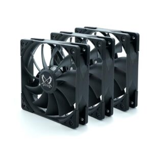 Kaze Flex 120 High Air Flow PC Case Fan, Fluid Dynamic Bearing,120mm x 25mm (3-Pack, PWN 4-pin, 1500RPM)