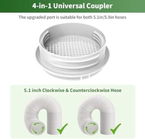 Portable Air Conditioner Window Vent Kit with 5.9" Diameter Exhaust Hose & Coupler Filter & Waterproof Rain Cover,Adjustable AC Window Seal Kit for Horizontal/Vertical Window Max length 55 inches - Image 6
