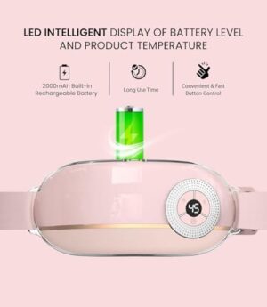 Portable Cordless Heating Pad,Heating Pad 5s Fast Heating,Heating Pads for Cramps with 3 Heat Levels and 3 Massage Modes,Menstrual Heating Pad for Women and Girl (Pink) - Image 6