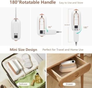 Travel Steamer, 1300W 15S Heat Up Portable Steamer for Clothes, 180°Rotatable, 3 Steam Modes, Wet and dry Steamer Iron for Travel College Dorm Home Essentials, Anti-heat Glove included - Image 5