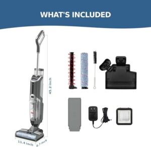 Stealth ECVP01 Cordless Wet Dry Vacuum Cleaner, Smart Vacuum Mop with Self-Cleaning Detachable Battery for Hard Floor Area Rugs Carpet, LCD Display, 30min Runtime, Voice Prompt - Image 8