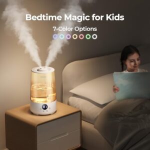 Homvana 3.6L Cool Mist Humidifiers for Bedroom, Large Room, House, Office, Living Room, 34H Top Fill, Aroma, Essential Oil Diffuser for Home, Portable Mini Air Humidifier for Hotel Scent (Transparent) - Image 7