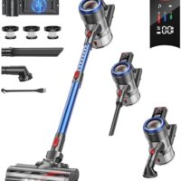 Cordless Vacuum Cleaner,450W 38Kpa 55 Mins Vacuum Cleaners for Home, Stick Vacuum Cordless with Rechargeable Wall Mount,Touch Display, Lightweight Vacuum Cleaners for Pet Hair/Carpet/Floor