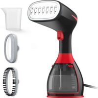 Steamer for Clothes, 15s Fast Heat-up Handheld Steamer with 9.5 Oz Large Water Tank, Hand Held Garment Steamer Fabric Clothing Wrinkles Remover, Strong Penetrating Steam Iron Wet & Dry Ironing (Black)