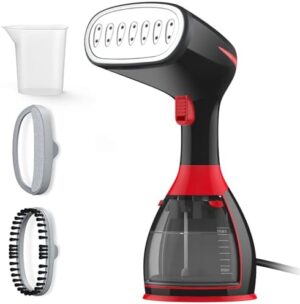 Steamer for Clothes, 15s Fast Heat-up Handheld Steamer with 9.5 Oz Large Water Tank, Hand Held Garment Steamer Fabric Clothing Wrinkles Remover, Strong Penetrating Steam Iron Wet & Dry Ironing (Black)