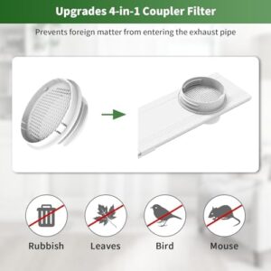 Portable Air Conditioner Window Vent Kit with 5.9" Diameter Exhaust Hose & Coupler Filter & Waterproof Rain Cover,Adjustable AC Window Seal Kit for Horizontal/Vertical Window Max length 55 inches - Image 5