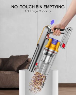 Cordless Vacuum Cleaner, 550W 45KPA 60 Mins Vacuum Cleaners for Home, Stick Vacuum with 1.8L Large Dust Cup, Wall Mount Charging, Anti-Tangle Wireless, Green Light for Pet Hair, Carpets, Hardwood - Image 5