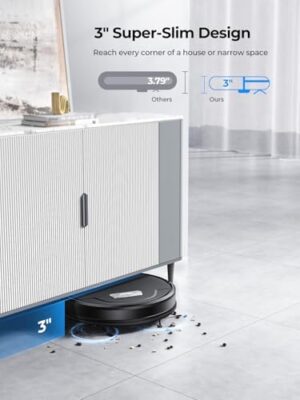 Robot Vacuum and Mop - 4500Pa Powerful Suction Robot Vacuum, 3 in 1 Robot Vacuum Cleaner with Auto Carpet Boost, Self-Charging, App/Remote/Voice for Pet Hair, Carpet, Hard Floor - Image 6